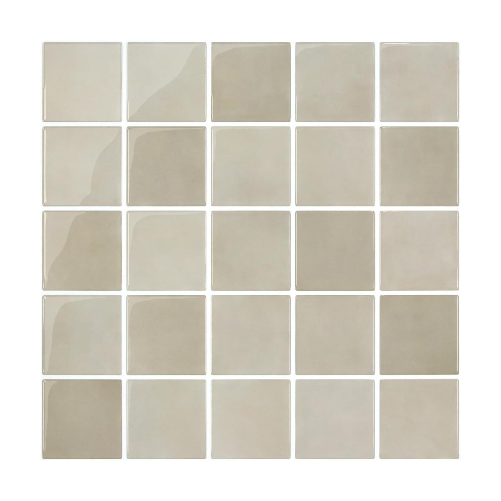 3D Adhesive Glossy Square Panels Stick / ST-SM-E / Brown / 12 x 12 / Set of 10