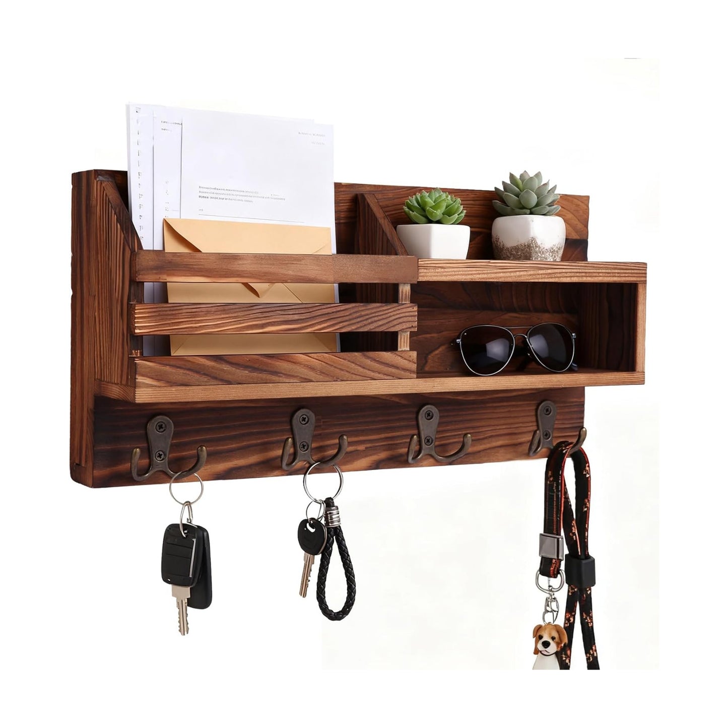 Farmhouse Entryway Organizer for Keys / Brown
