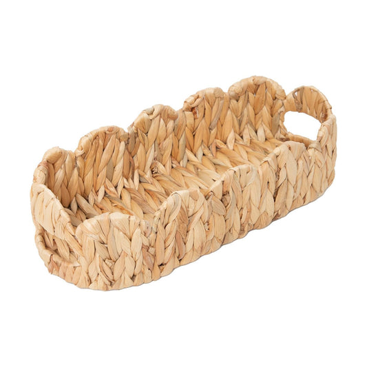 Scalloped Edge Wicker Basket for Toilet Paper Storage / Oval