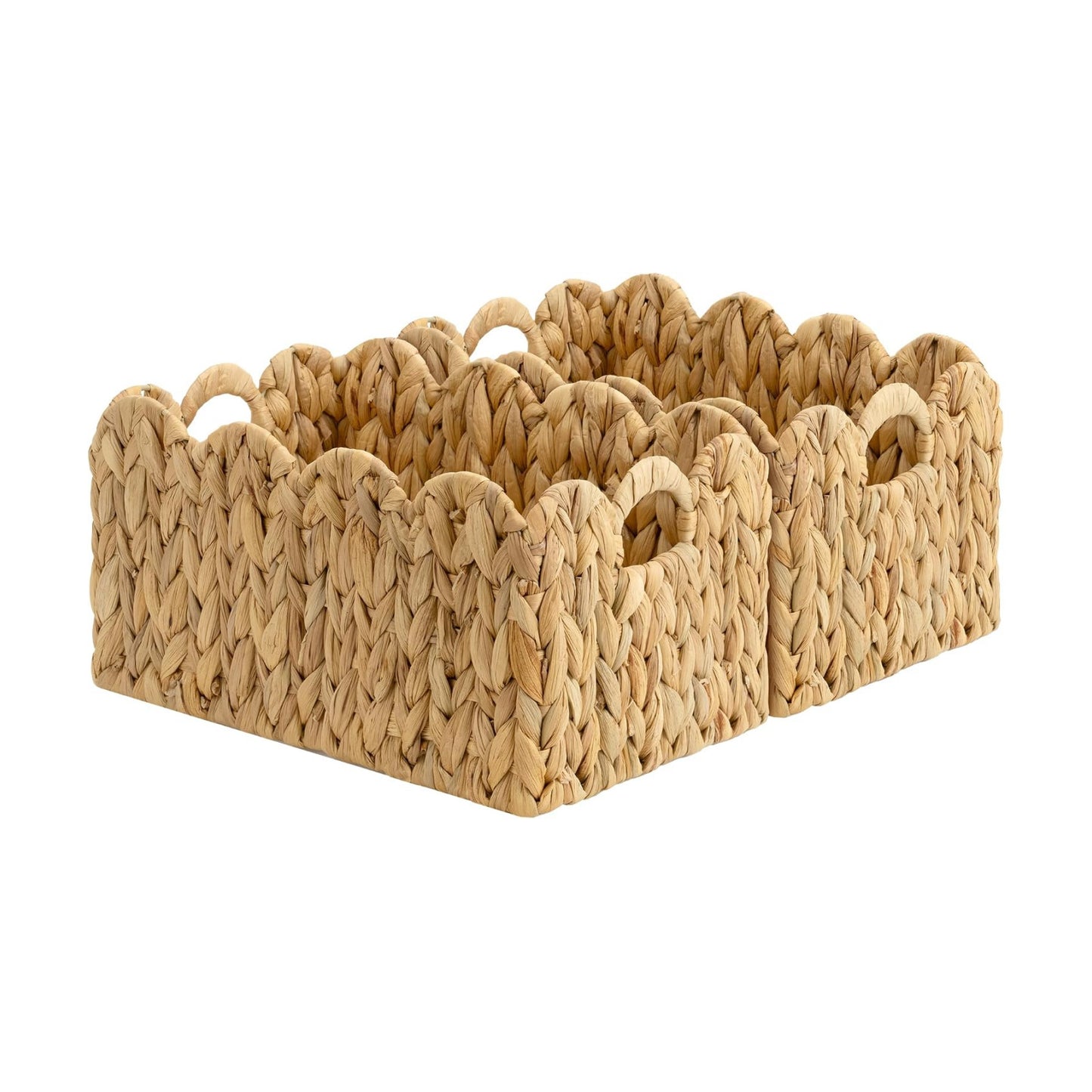 Scalloped Baskets / Hand-woven Rattan Baskets / Water Hyacinth