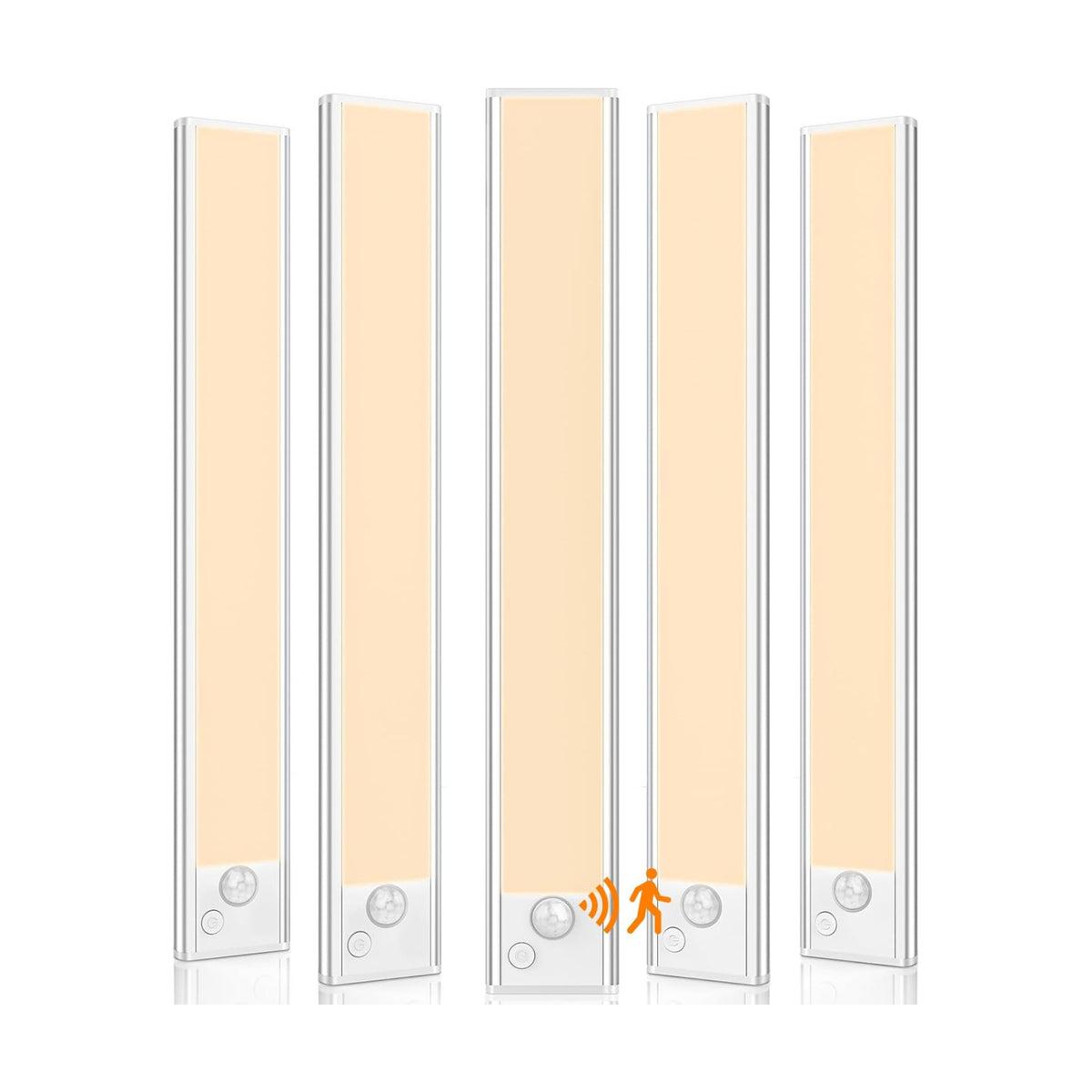 VerRon Under Cabinet Lighting, 14inch Motion Sensor Light Indoor, 5-Pack | Dimmable, 2200mAh Rechargeable, LED Closet