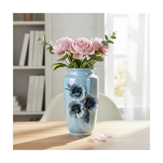 Ceramic Vase / Small Decorative Vase / Blue / 7 Inch