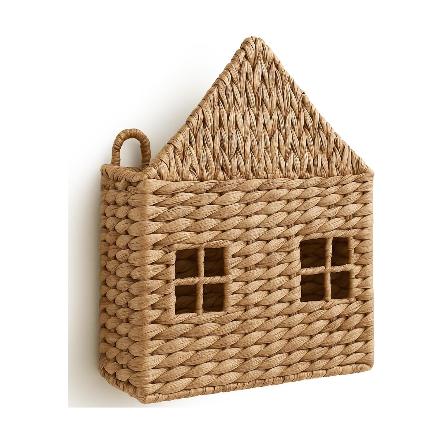 Wicker Magazine Holder Wall Basket Hanging Wall Mount Mail Rack Holder Storage Water Hyacinth House