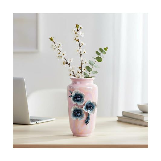 Ceramic Vase / Small Vase for Flowers / Pink / 7 Inch