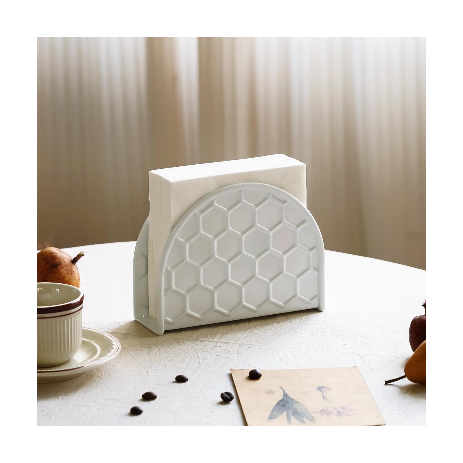 White Napkin Holder / Honeycomb White
