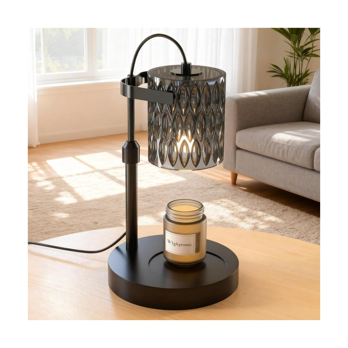 Candle Warmer Lamp, Timer & 4-Level Dimmer, Modern Decor | Flameless Electric Wax Warmer for Jar Candles, Includes 2