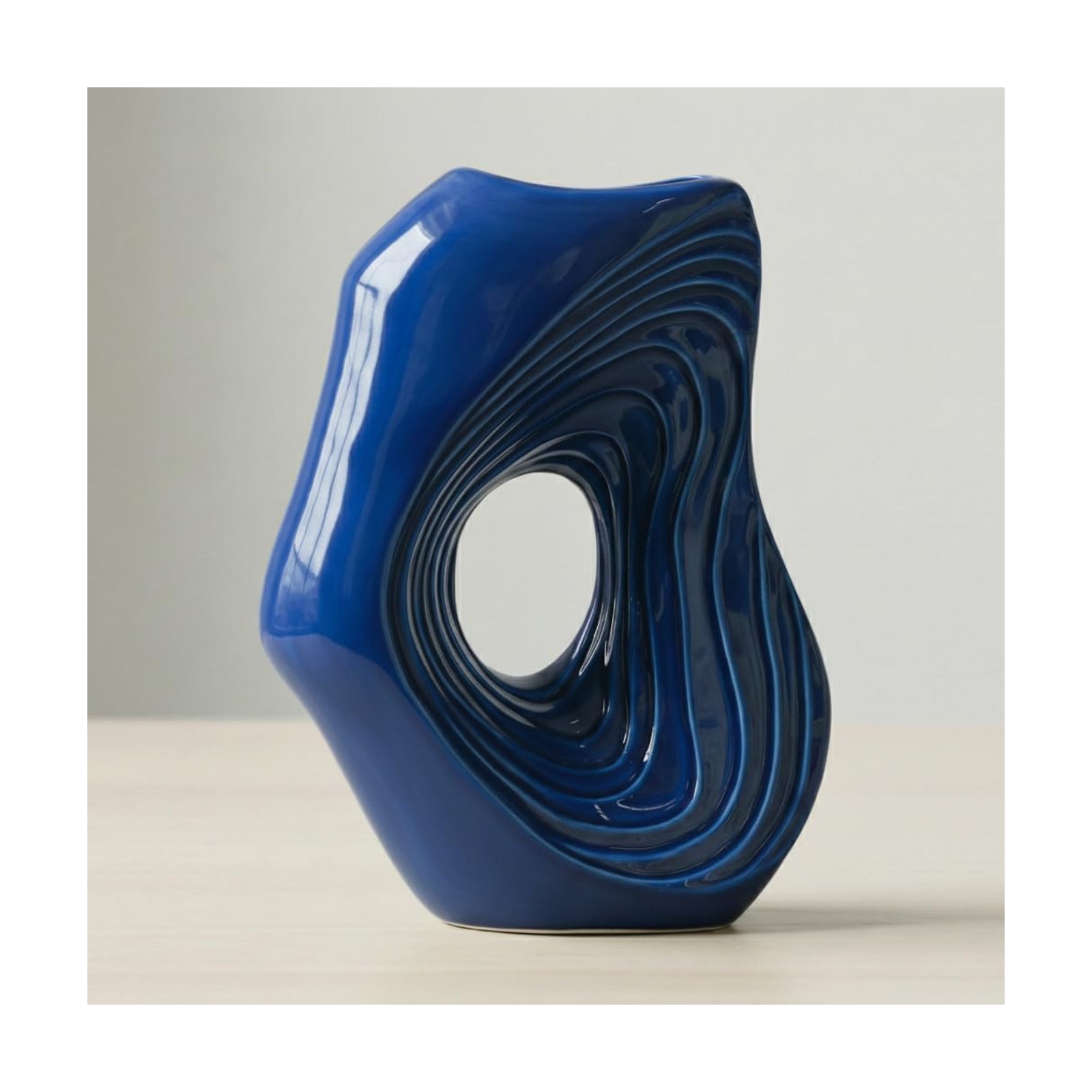 Ceramic Vase / Tall Modern Decorative Flower Vase / Blue / 11 Inch