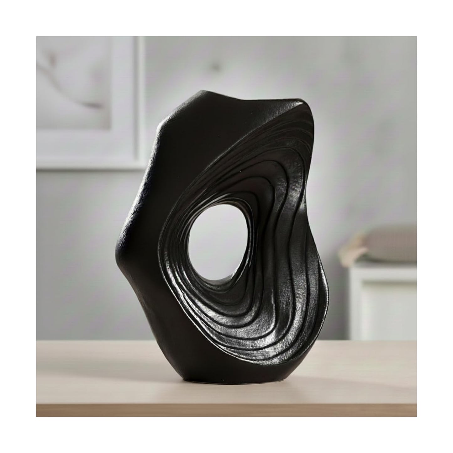 Boho Decorative Vase / Black / 11 Inch