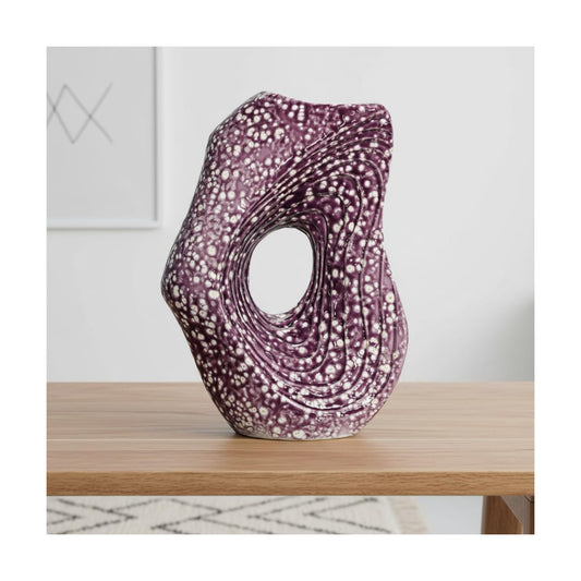 Ceramic Vase / Modern Art Flower Vase / Purple / 11 Inch