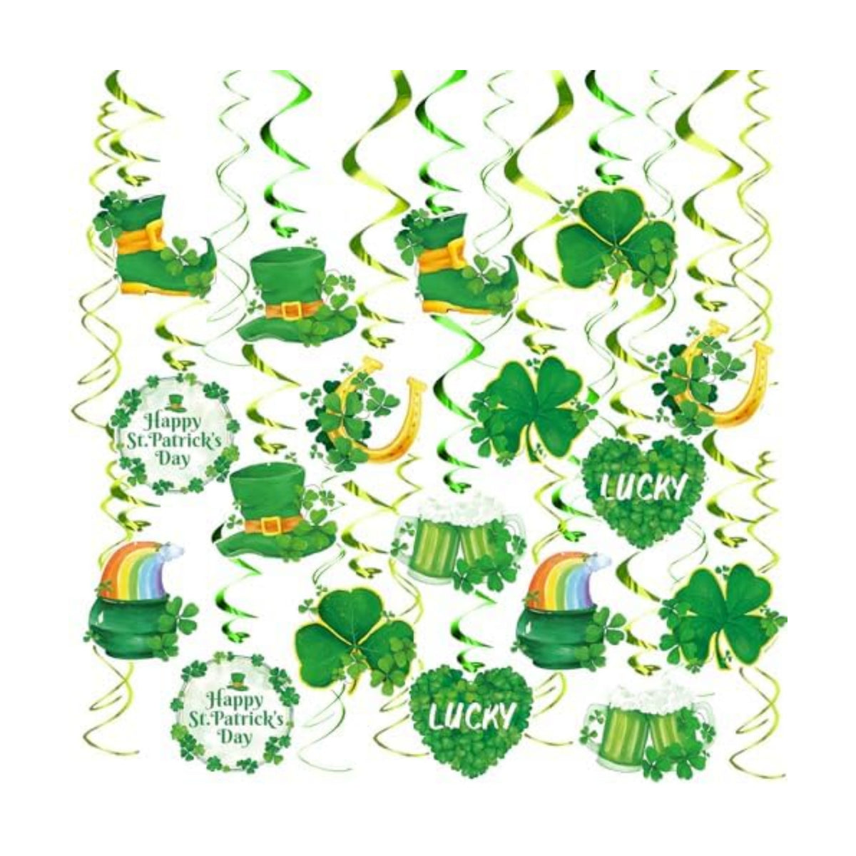 FRIDAY NIGHT 30Pcs St. Patrick's Day Hanging Swirls