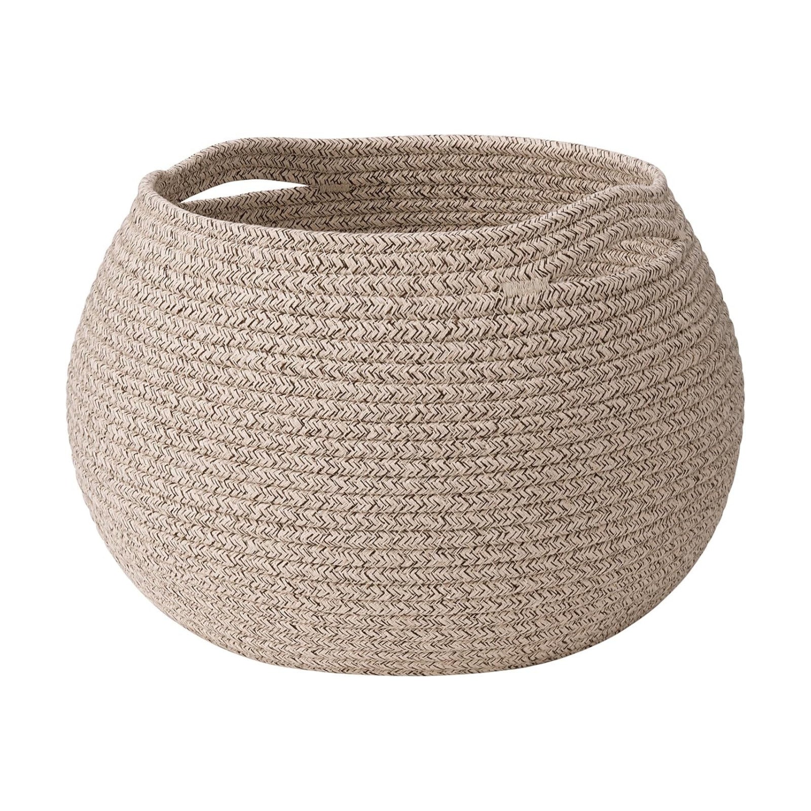 Woven Basket / Round Wicker Baskets for Toy Storage / Light Brown / 10"D x 8.3"H