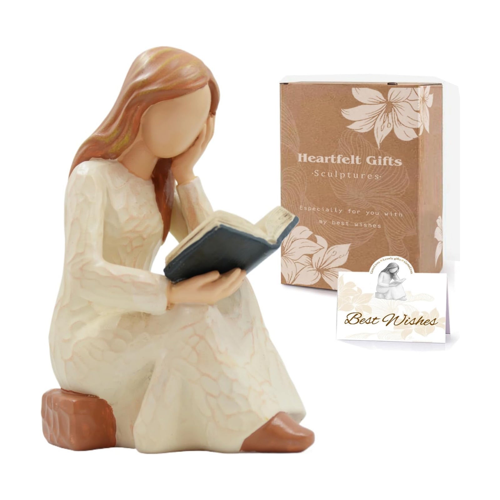 Resin Reading Statue for Readers / Beige
