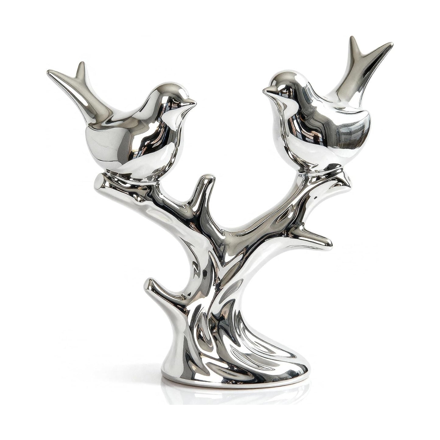Ceramic Bird Statue / Silver