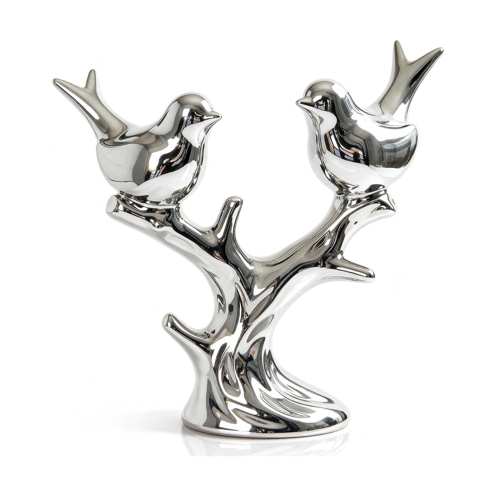 Ceramic Bird Statue / Silver