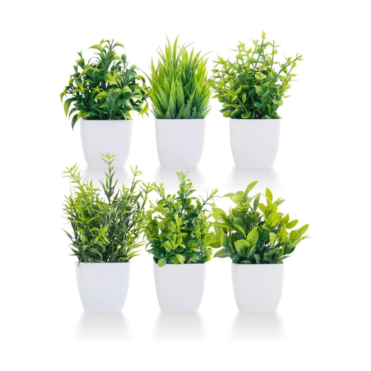 Small Artificial Eucalyptus Potted Plants / Green / Set of 6