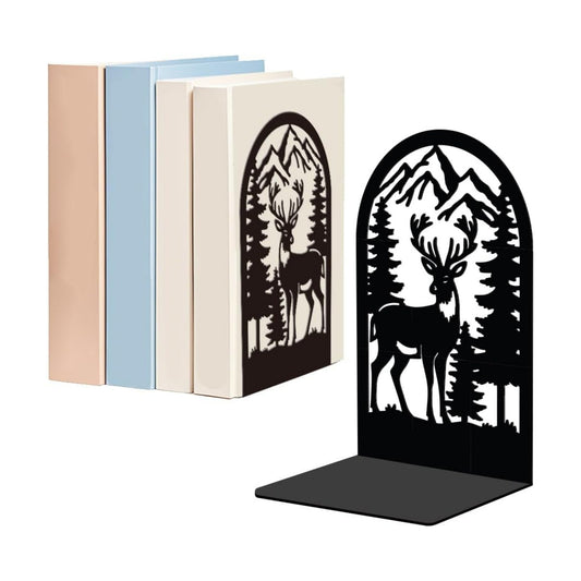 1 Pair Forest Deer Metal Bookends