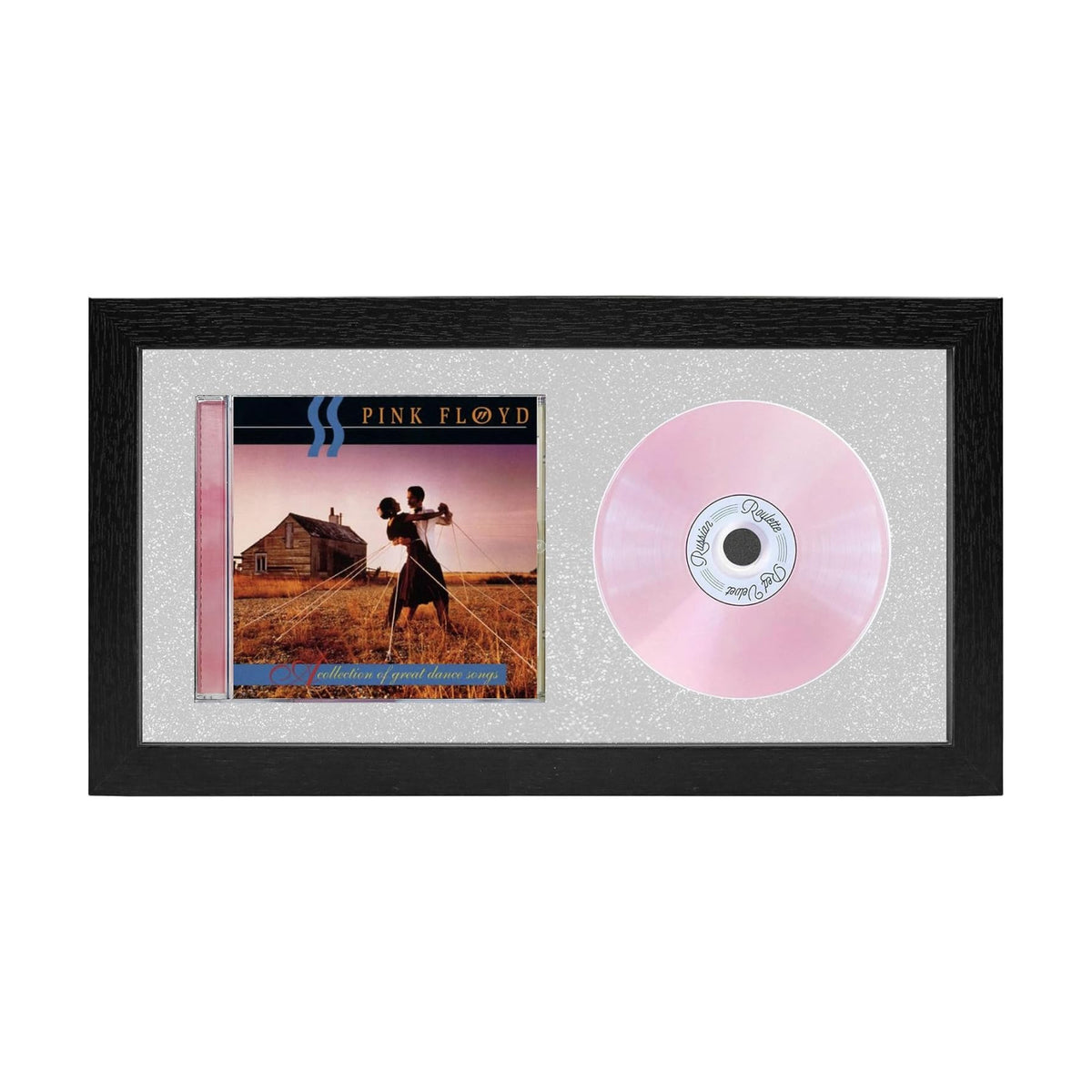 14.4" x 7.9" CD Display Frame with Real Glass | Signed CD Music Frame for Wall and Tabletop,CD Holder with Silver Mat