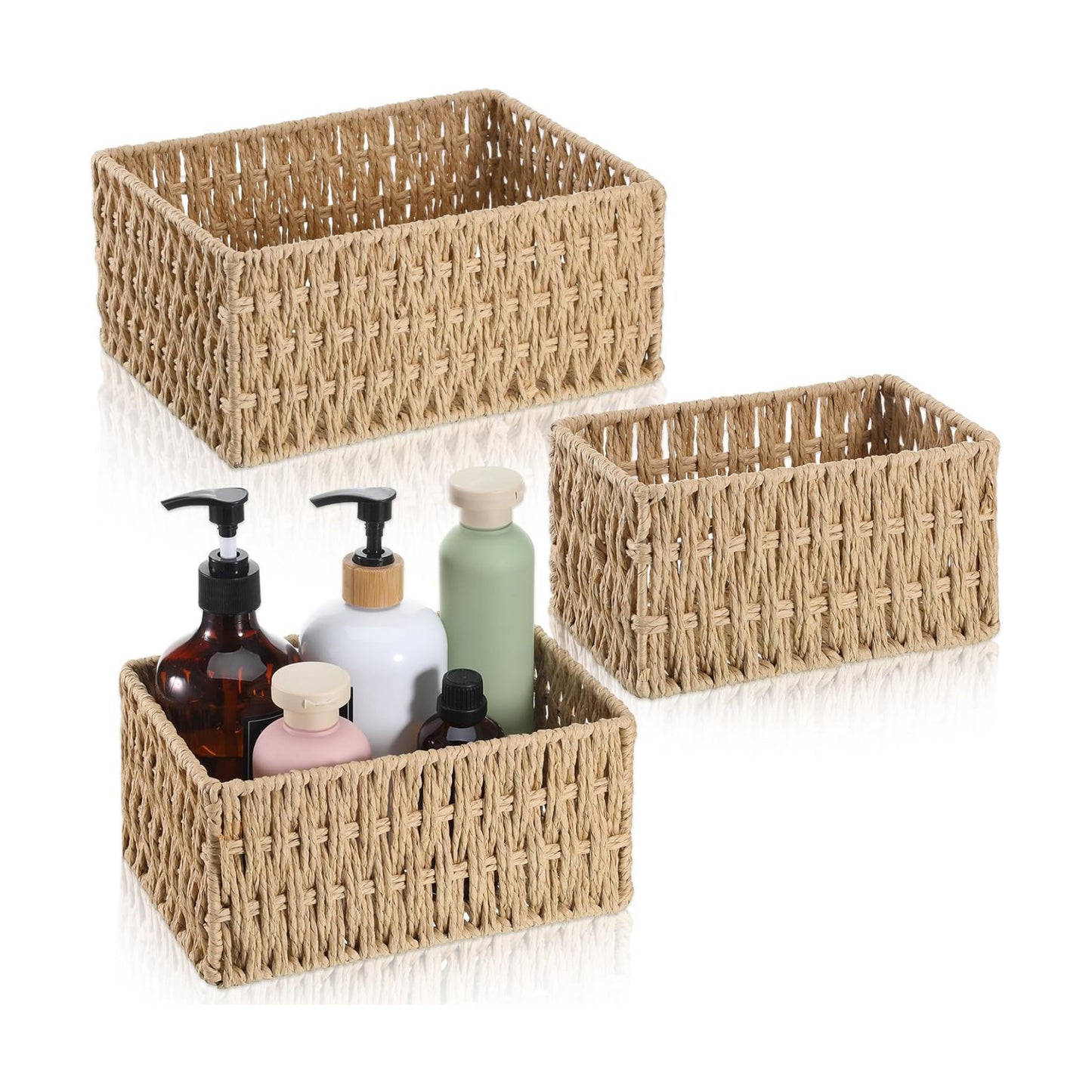 Wicker Baskets for Organizing / Set of 3