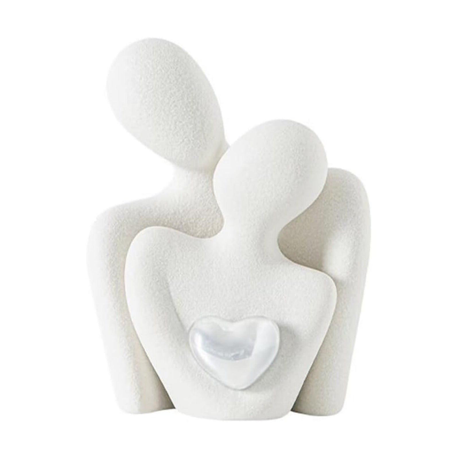 Mini Couple Statue Decor Ceramic Love Sculpture / Medium / Silver