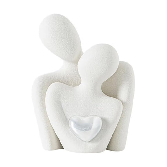 Mini Couple Statue Decor Ceramic Love Sculpture / Medium / Silver