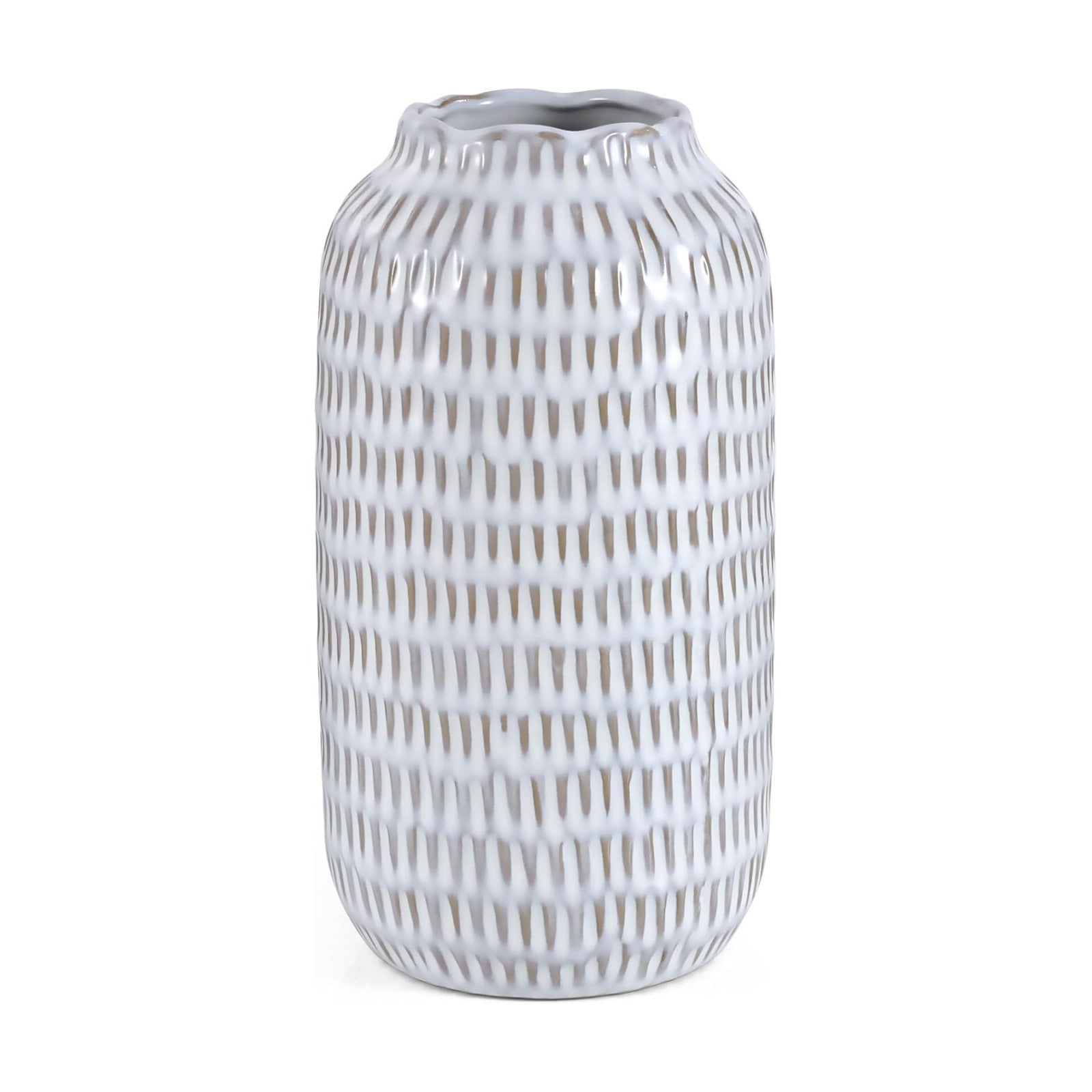 Ceramic Vase for Flowers / Glaze White