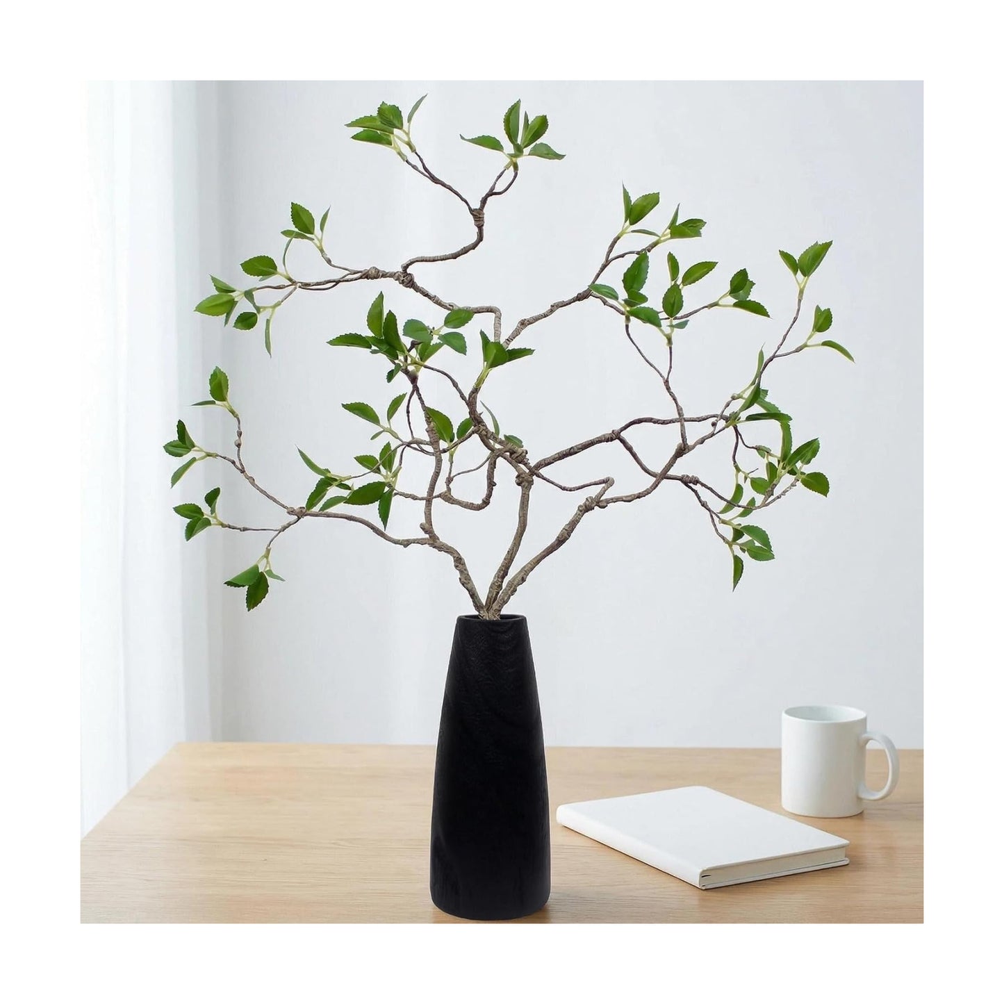 30" Bendable Artificial Greenery Stems Faux Plants Indoor for Vase Filler Table / No Vase / Set of 2