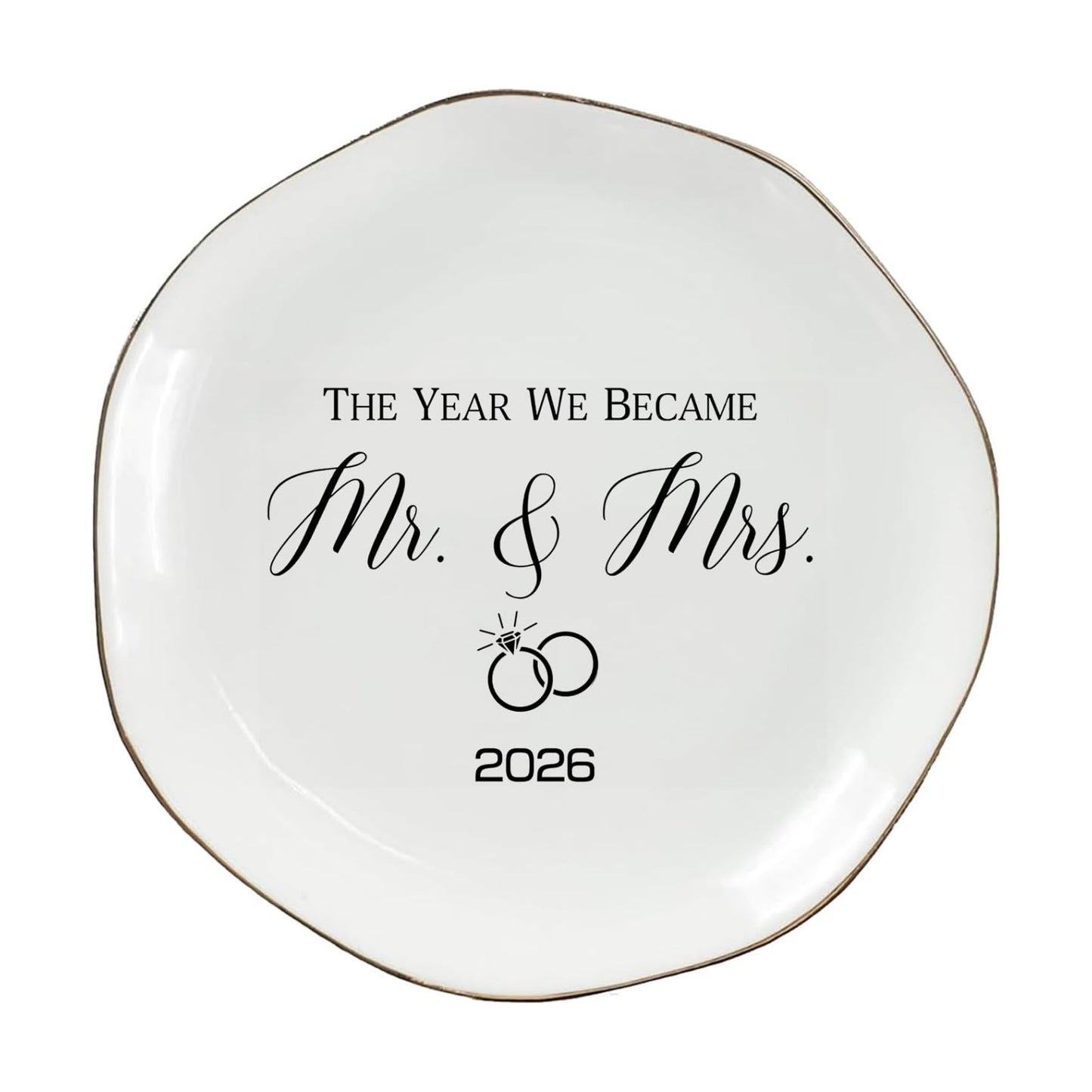 Elegant Ceramic Ring Holder for Engagement / The Year We Became Mr & Mrs 2026