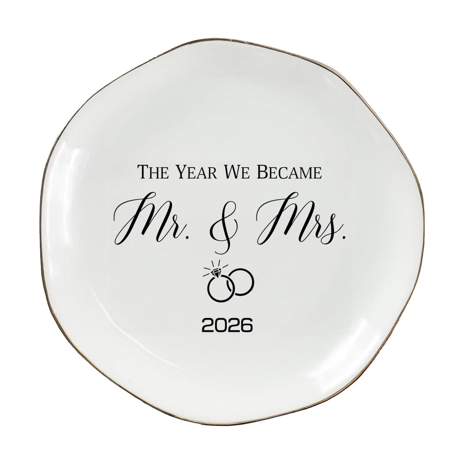 Elegant Ceramic Ring Holder for Engagement / The Year We Became Mr & Mrs 2026