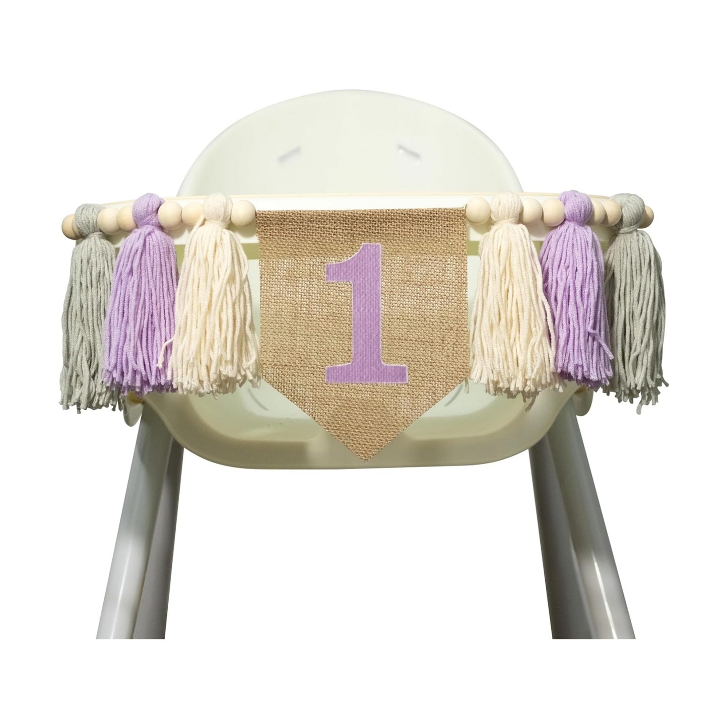 Wood Bead Tassel Garland / Purple