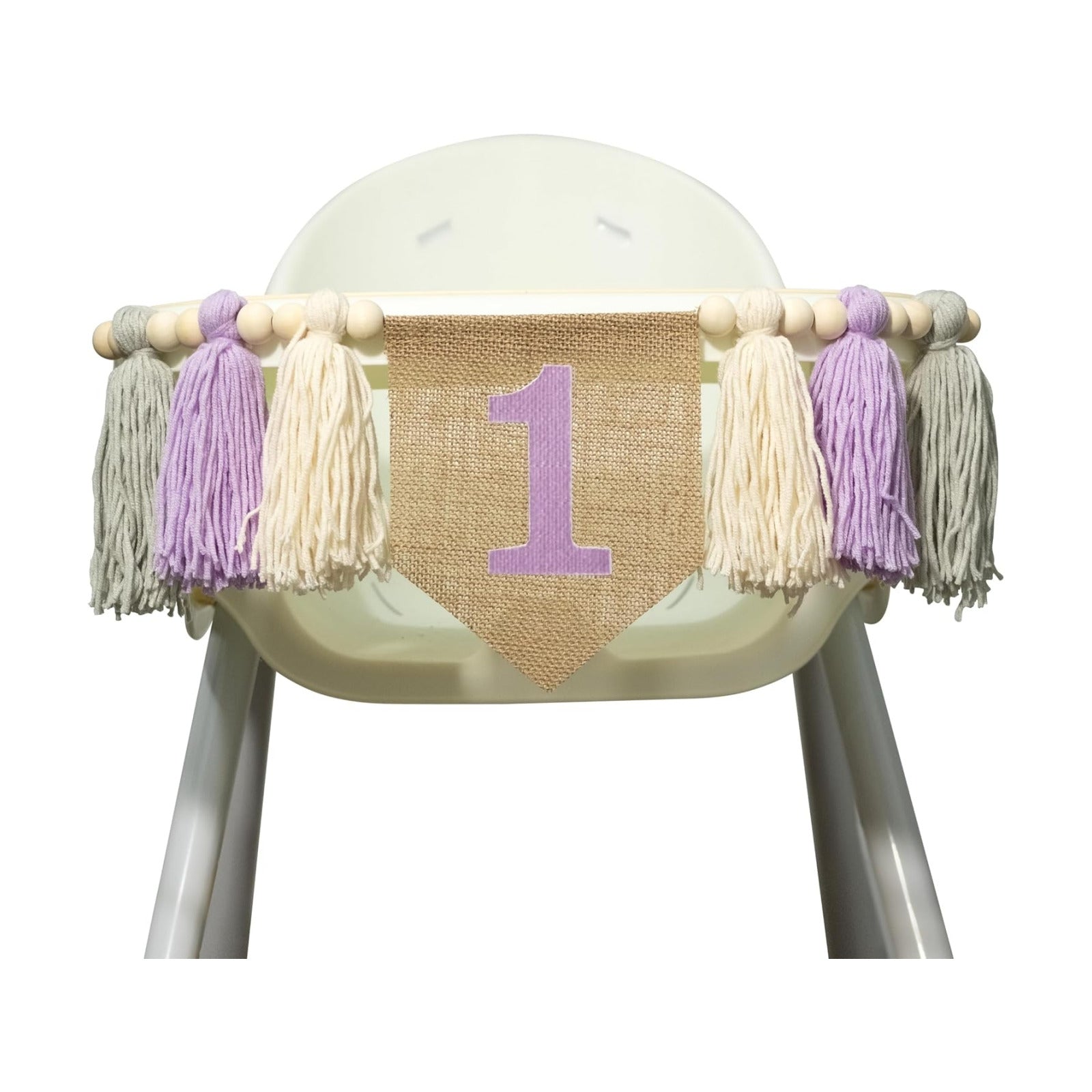 Wood Bead Tassel Garland / Purple