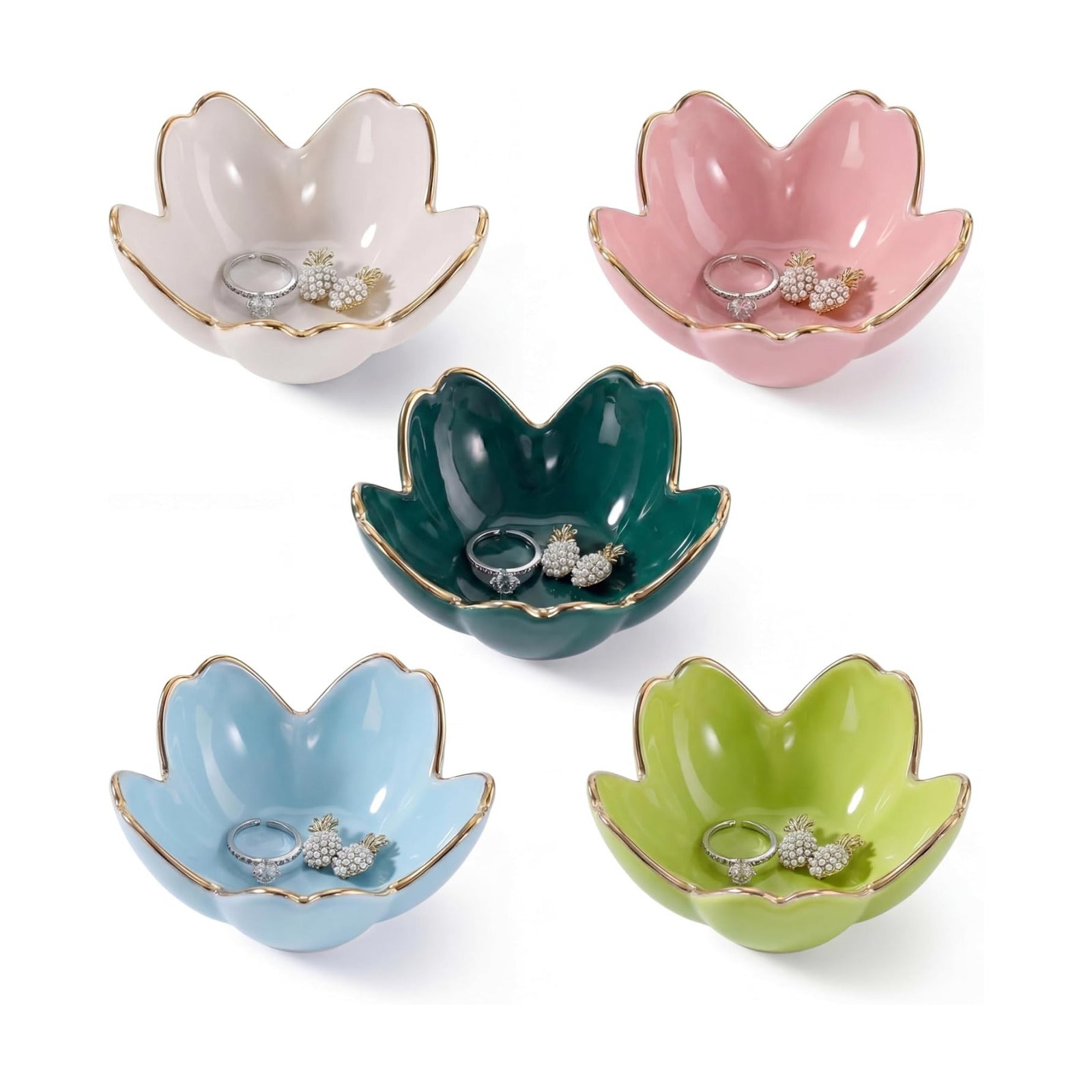 Ceramic Trinket Tray / Pastel Color / Set of 5