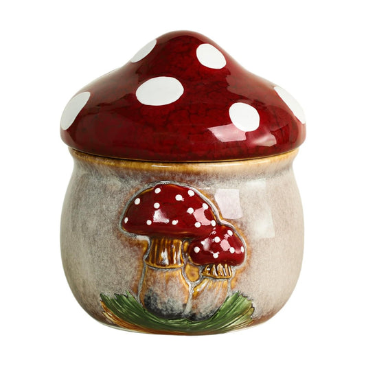 Ceramic Mushroom Candy Jar / Red