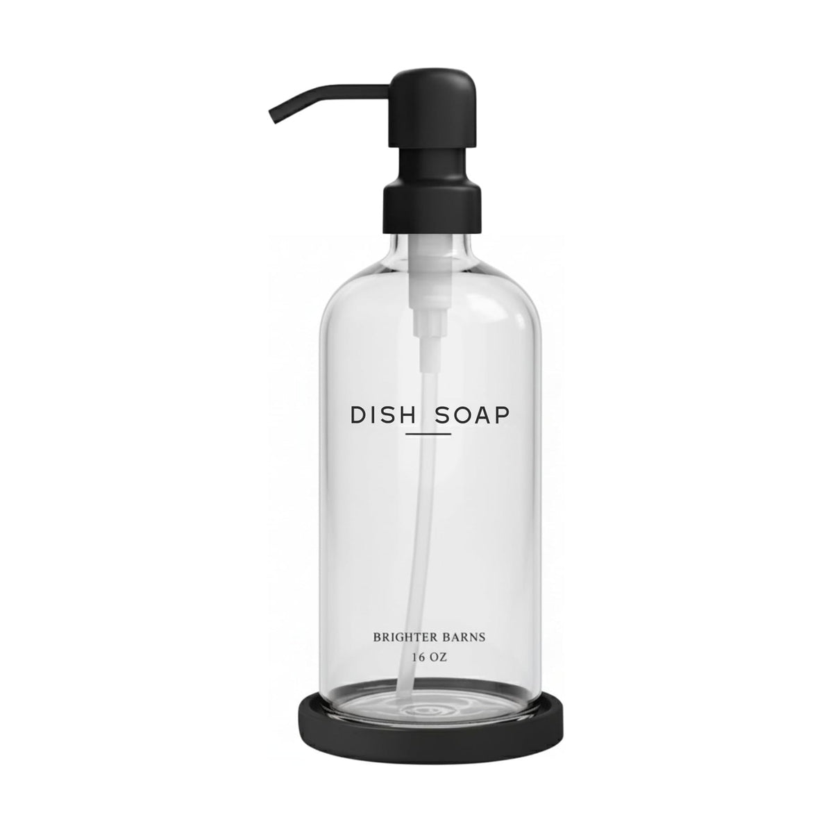 Glass Dish Soap Dispenser for Kitchen Sink by Brighter Barns - Modern Kitchen Soap Dispenser Set with Tray and
