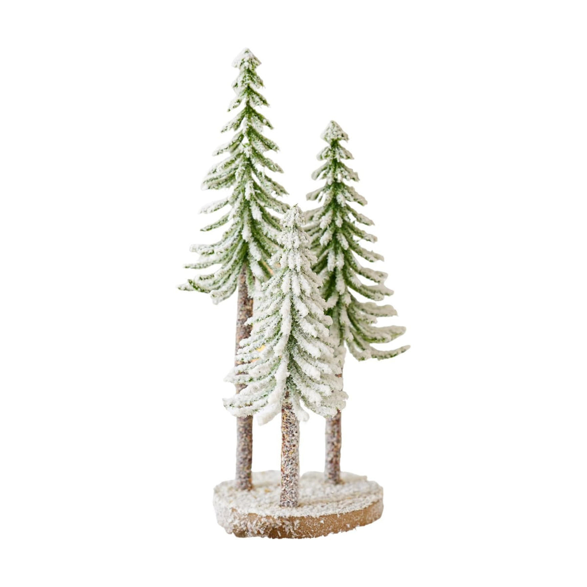 Mini Christmas Trees, Snow Frost Trees with Wood Base Bottle Brush Trees Plastic Winter Snow Ornaments Tabletop Artificial Trees for Christmas Party Home Decoration (D)