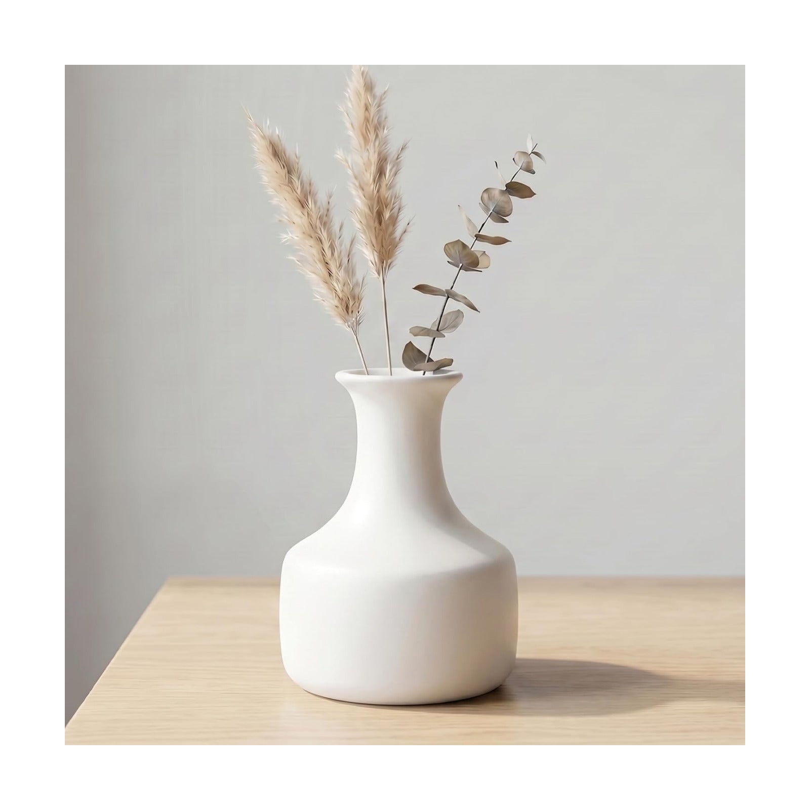 Small Ceramic Vase / White / 7 Inch