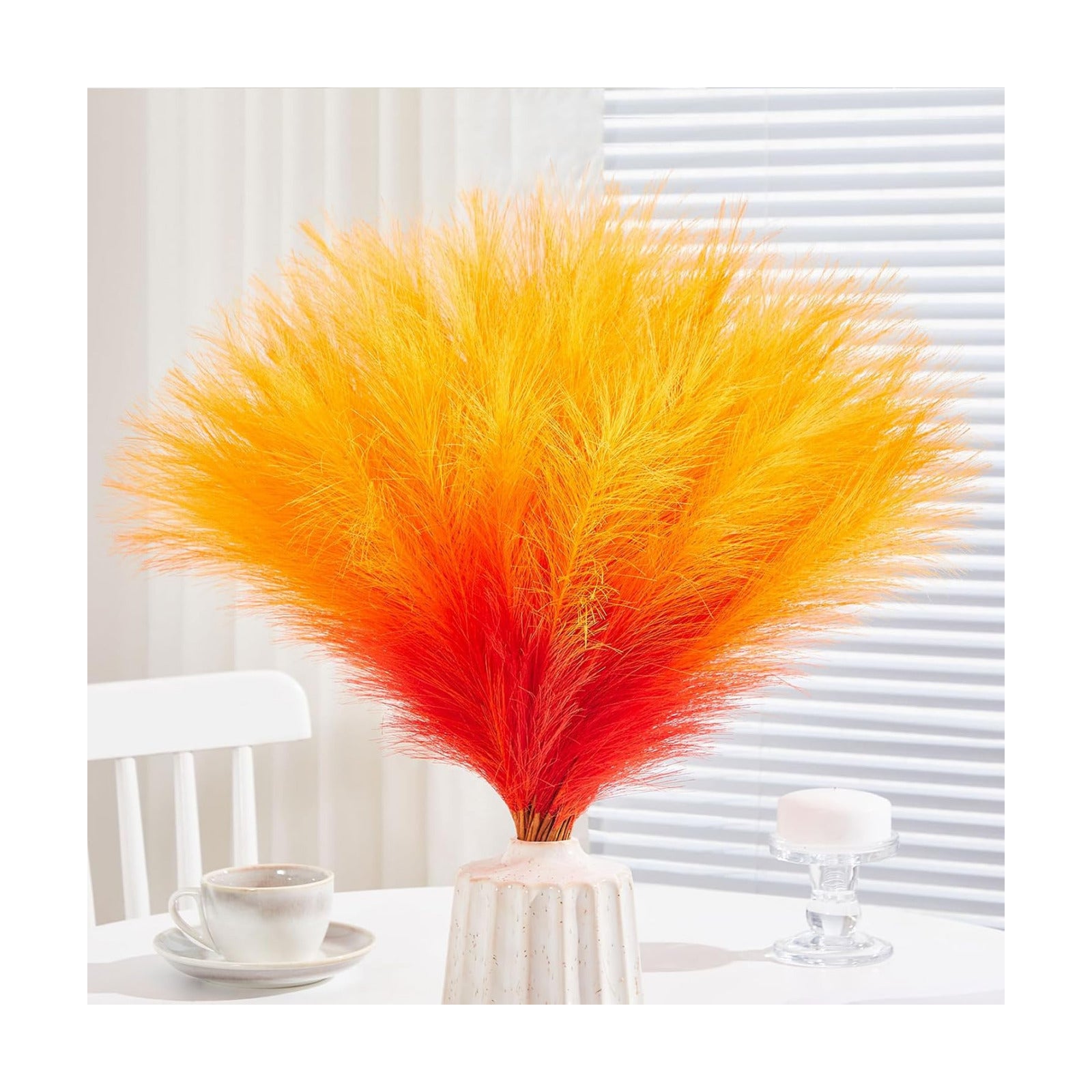 Faux Pampas Grass / Orange / Set of 50