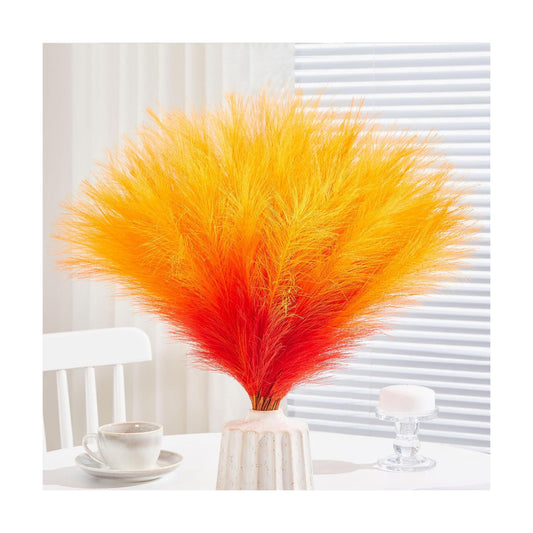 Faux Pampas Grass / Orange / Set of 50