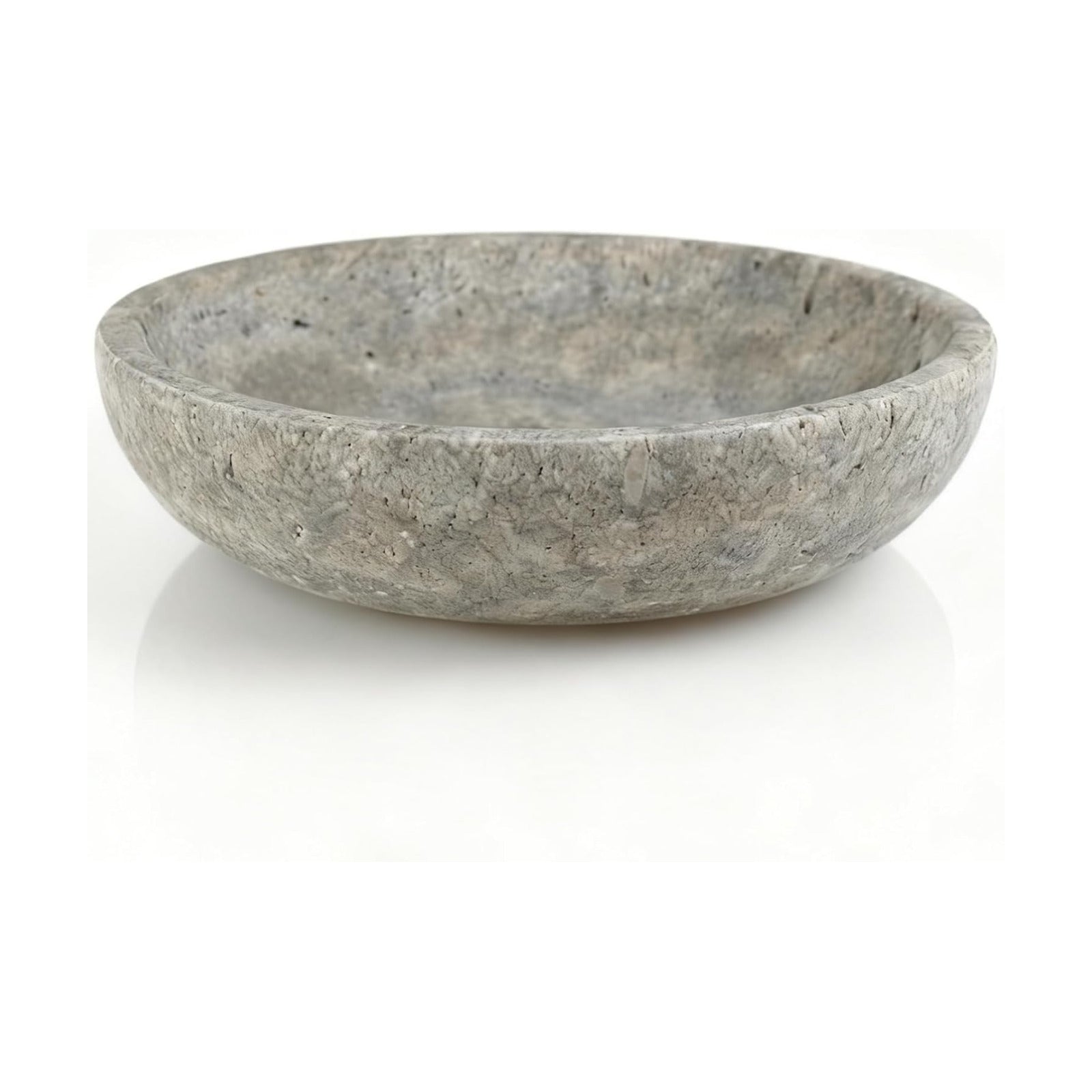 7.8" Modern Natural Stone Centerpiece for Industrial Home Decor / Silver-gray