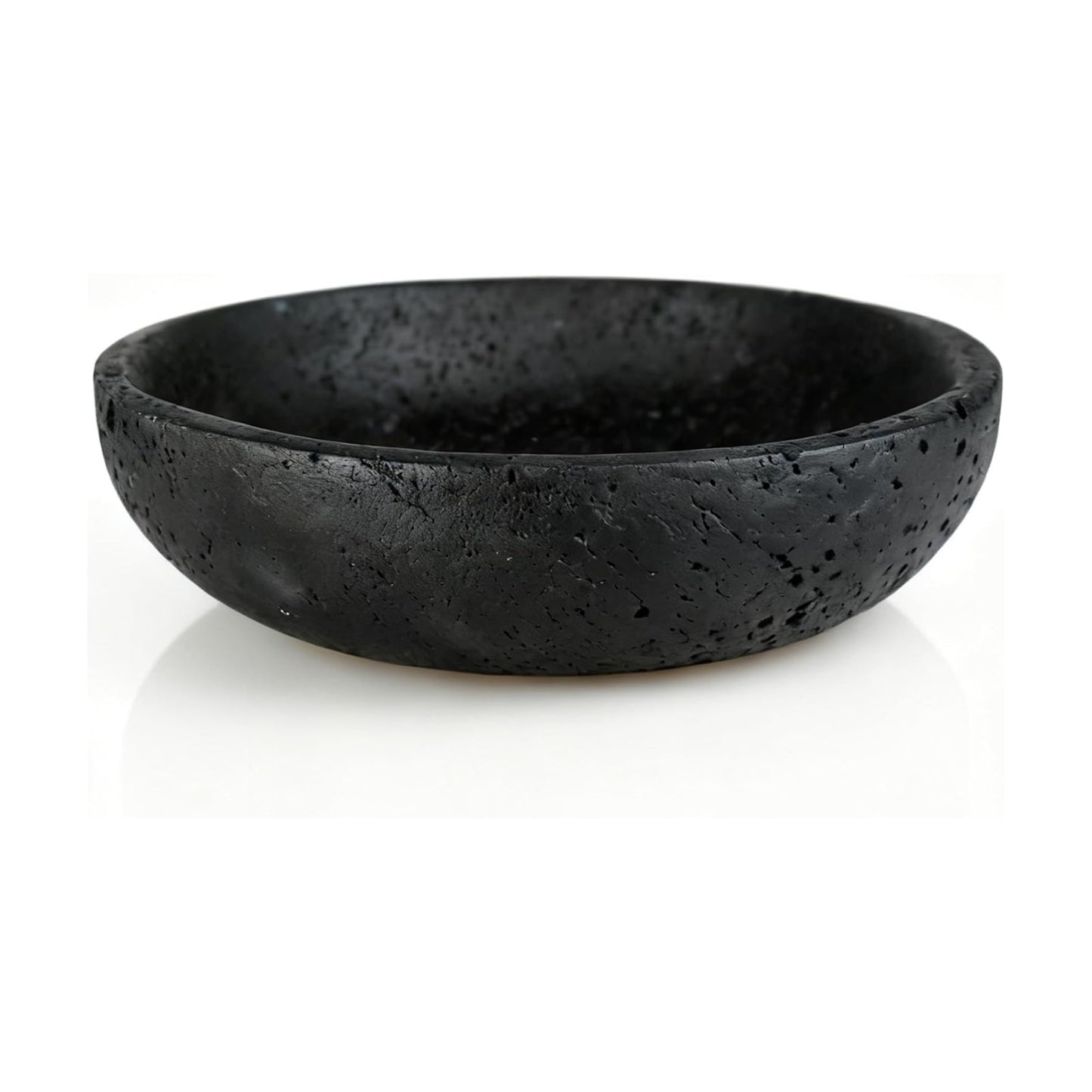 7.8" Natural Stone Centerpiece Bowl for Modern Home Decor / Black