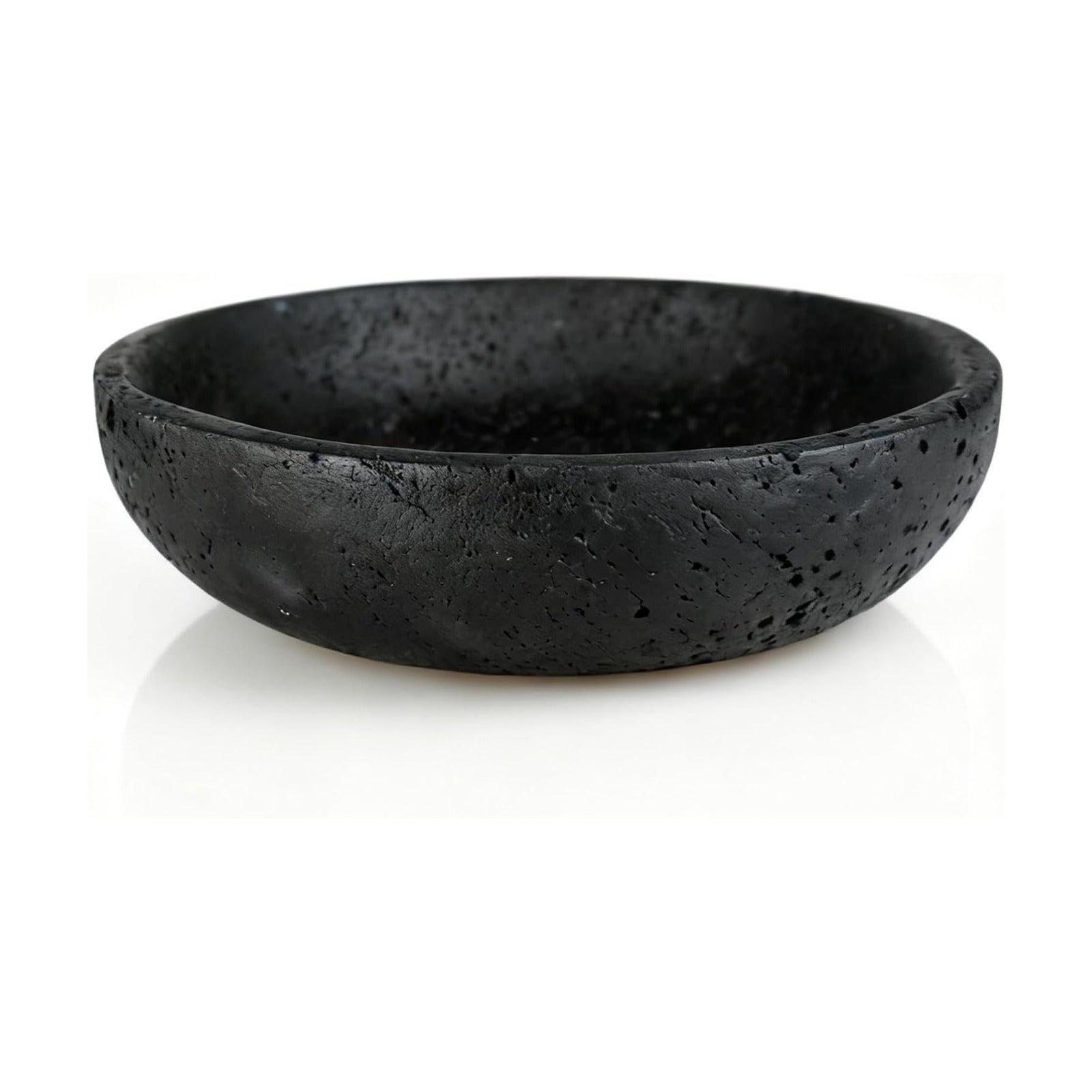 7.8" Natural Stone Centerpiece Bowl for Modern Home Decor / Black