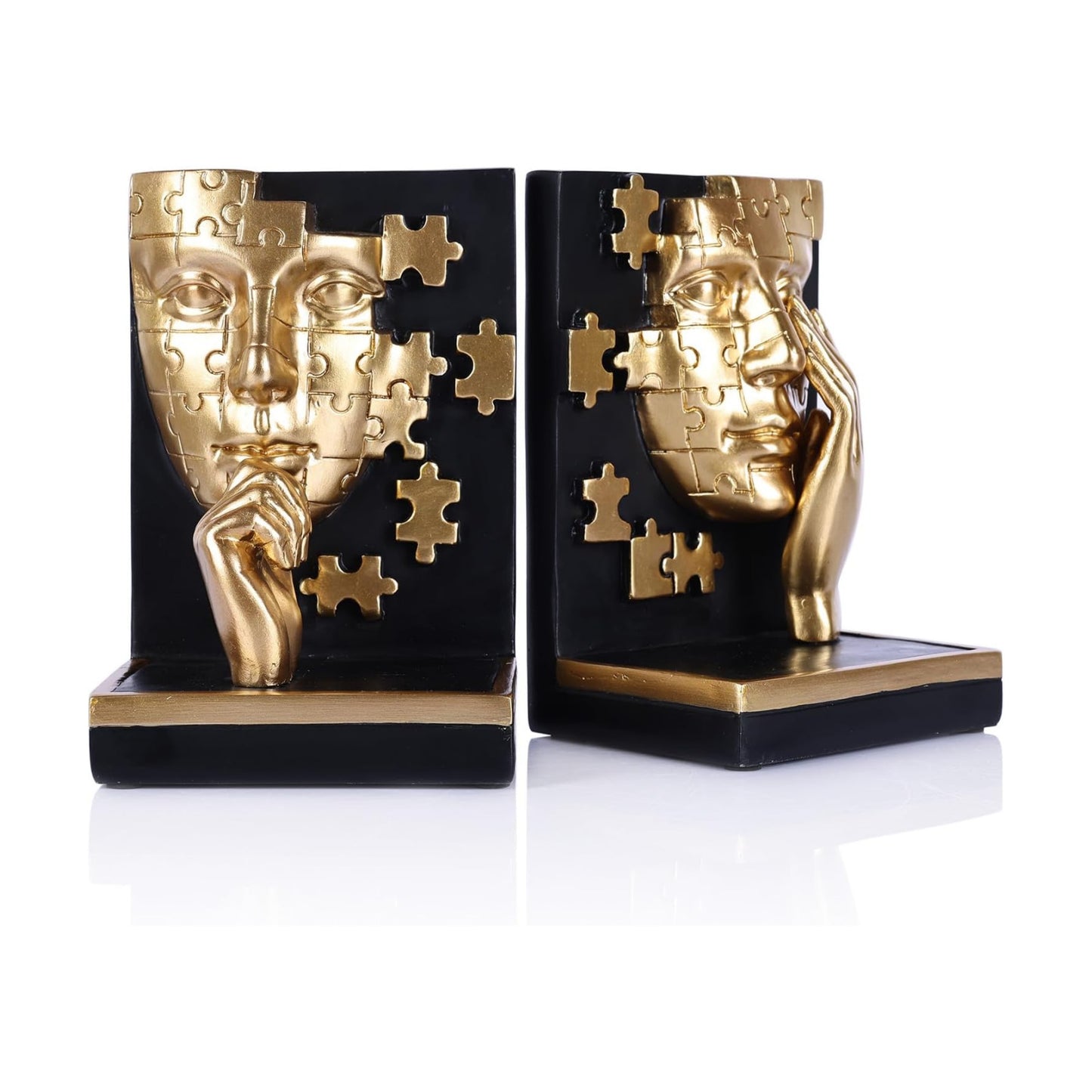 Modern Thinker Bookshelf Decorative Bookends / Gold