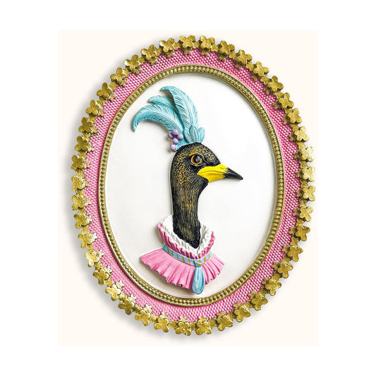 Vintage Goose Decor / Goose Sculpture / Pink