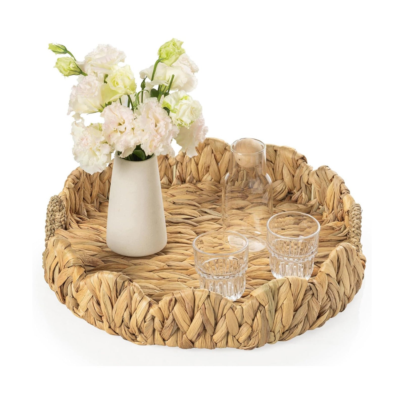 Seagrass Handwoven Trays / Water Hyacinth-round / Set of 17
