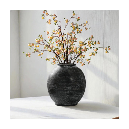 Farmhouse Table Vase / 10.8"-oval / Deep Charcoal Black-10.8