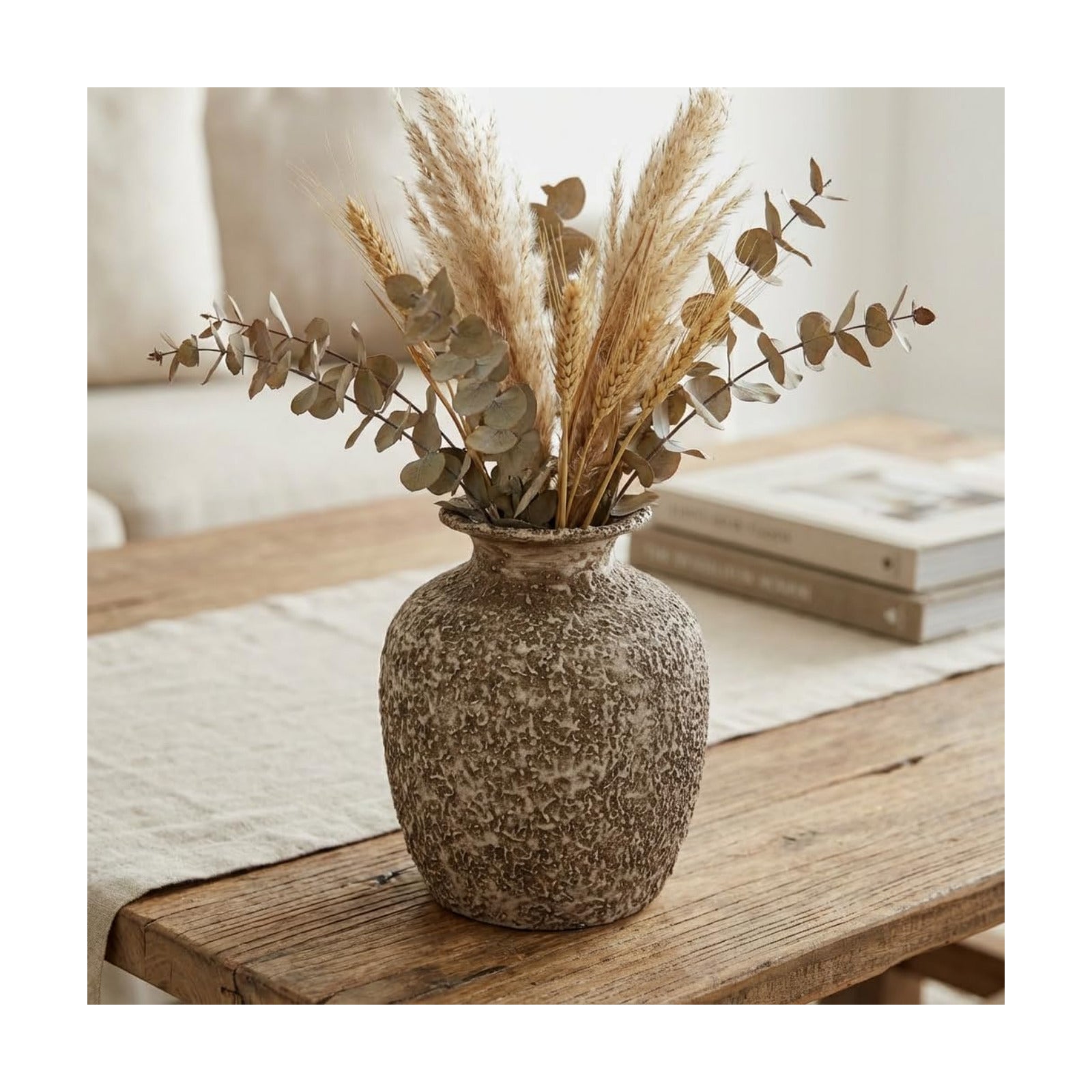Brown Ceramic Vase / Rustic Brown / 7 Inch