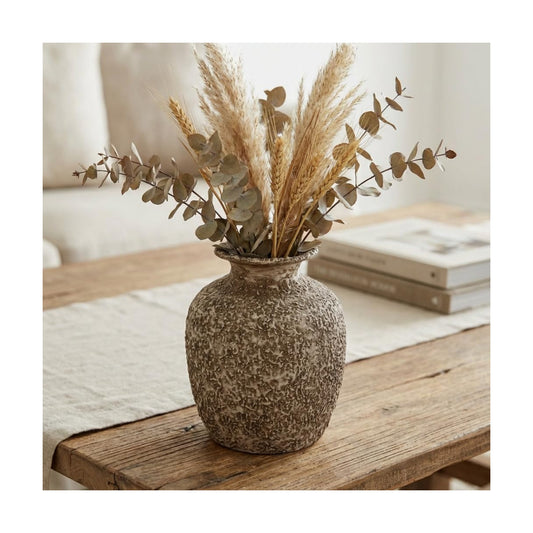 Brown Ceramic Vase / Rustic Brown / 7 Inch
