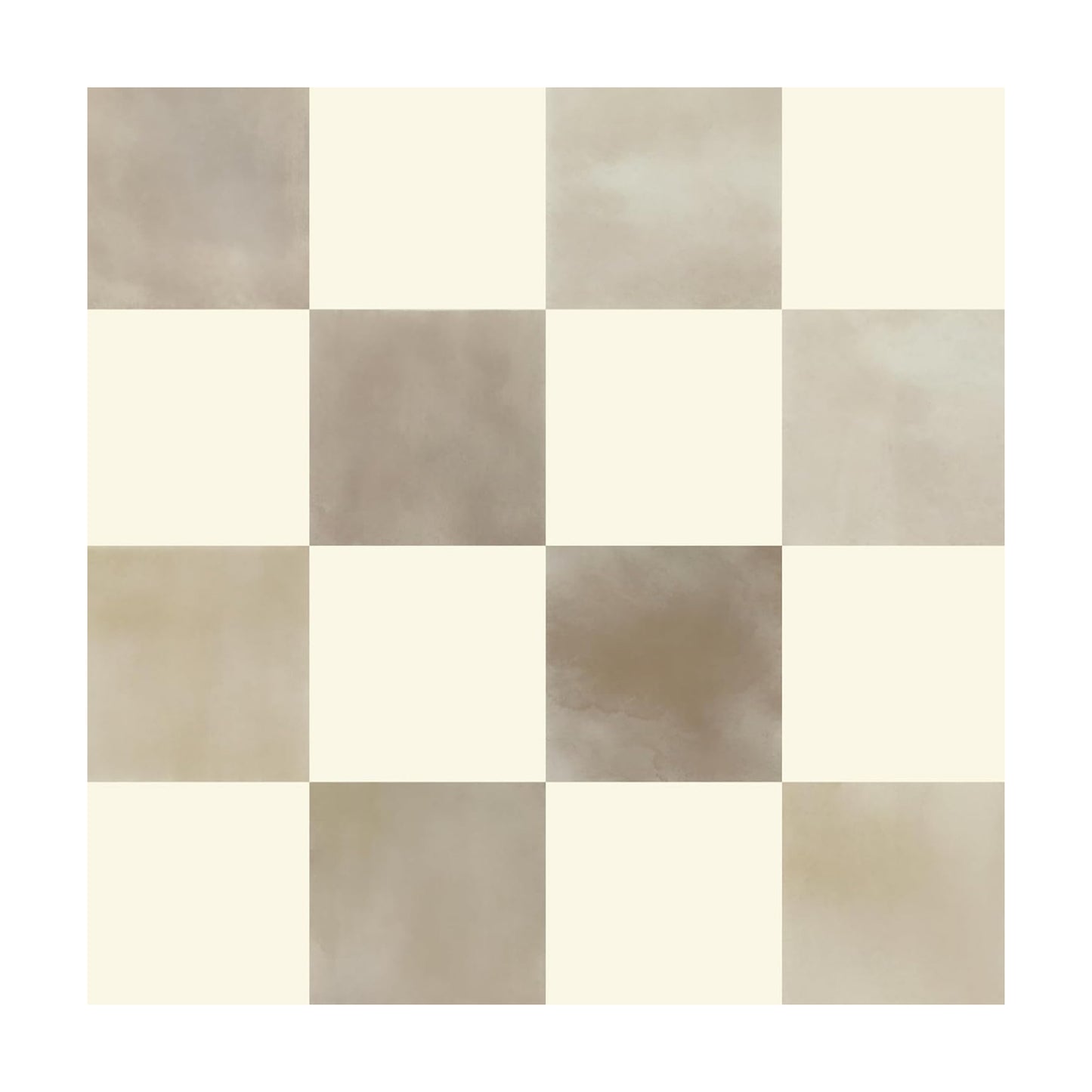 Checkered Wallpaper Peel and Stick Neutral Mosaic Checkered Contact / 17.3 x 236 / Brown and Beige