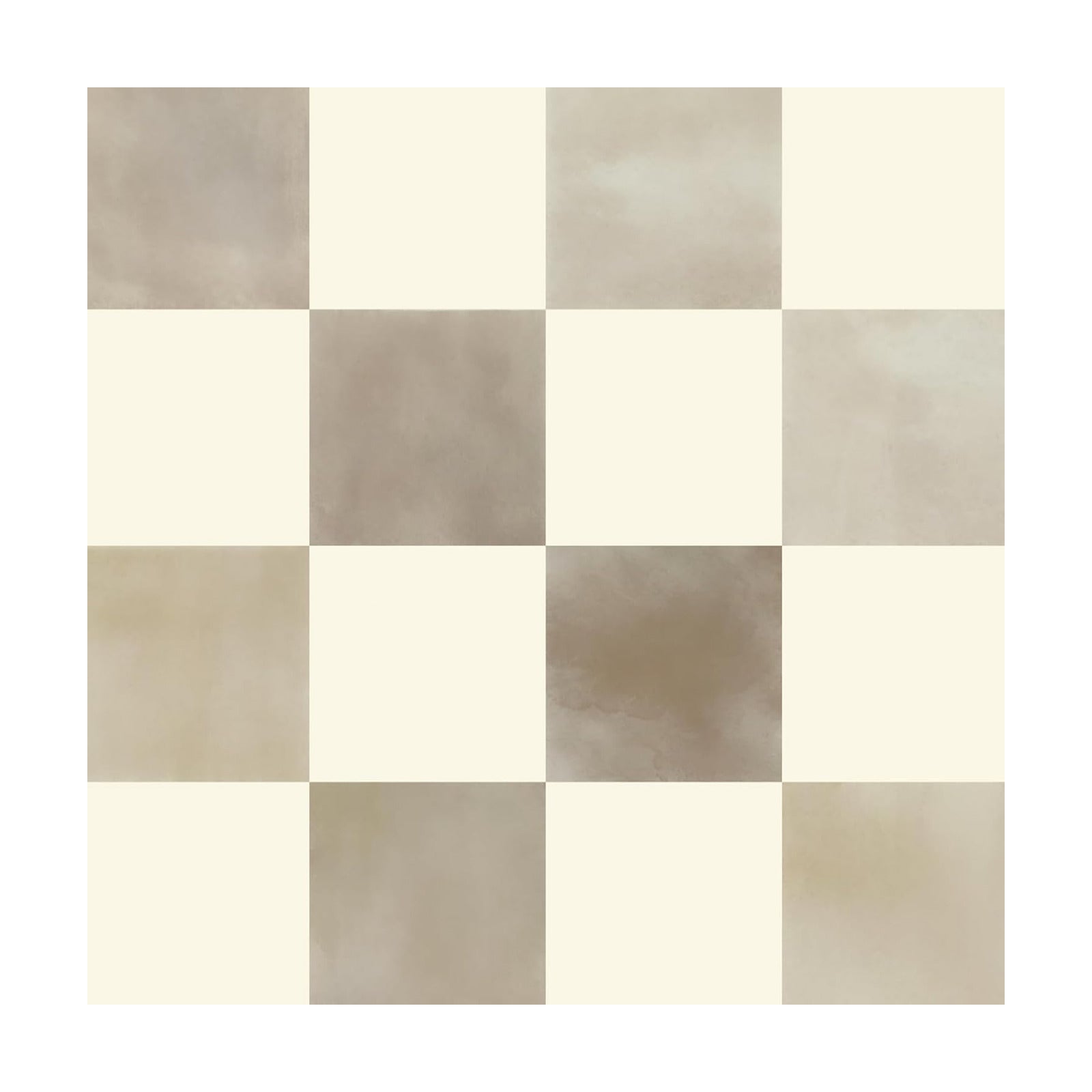 Checkered Wallpaper Peel and Stick Neutral Mosaic Checkered Contact / 17.3 x 236 / Brown and Beige