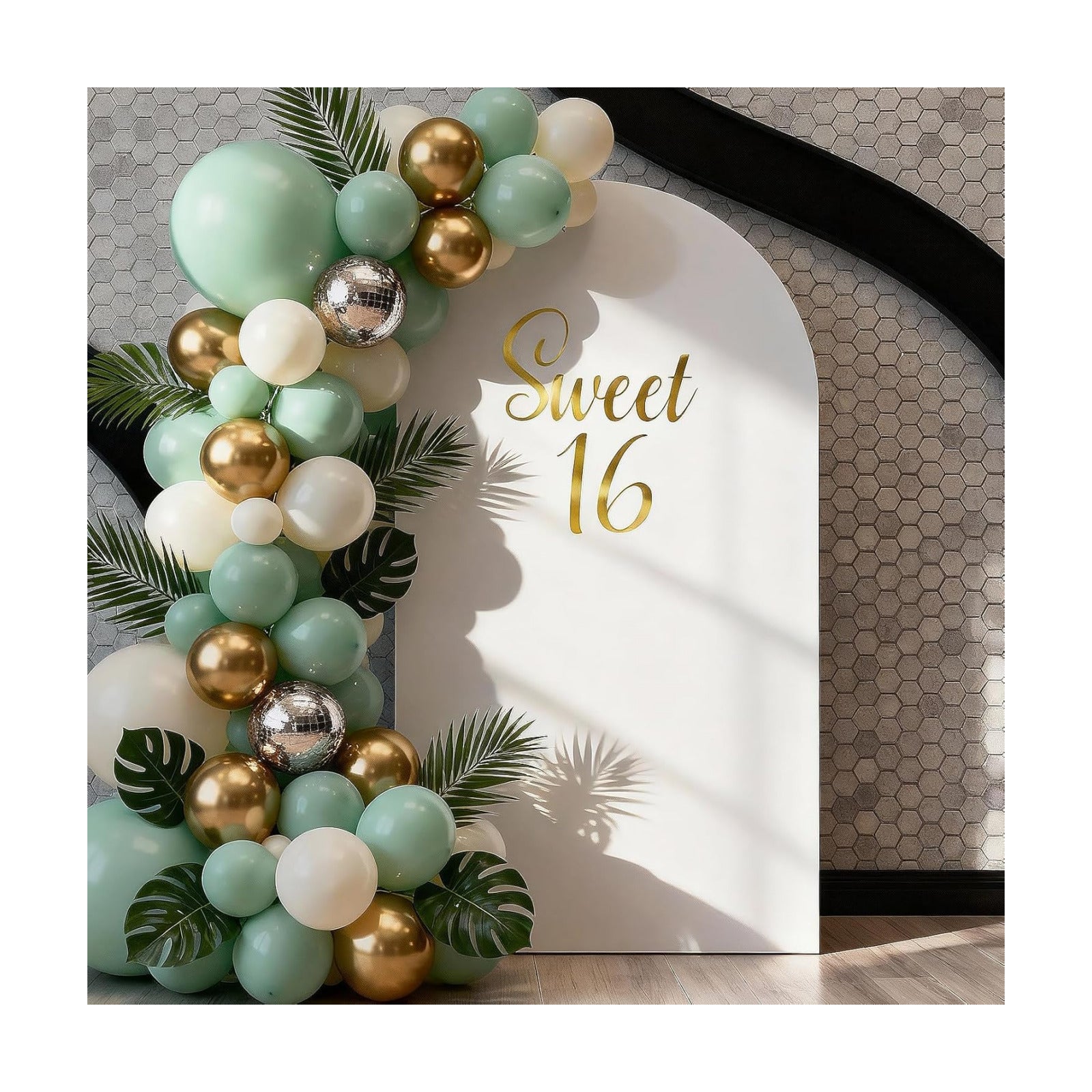 Gold Sweet 16 Stickers Sign for Arch Backdrop Happy 16 Birthday Party Vinyl Sticker / Gold-sweet 16