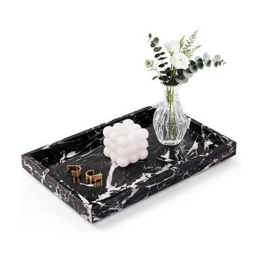 Marble Bathroom Tray for Countertop & Home Decor / Black